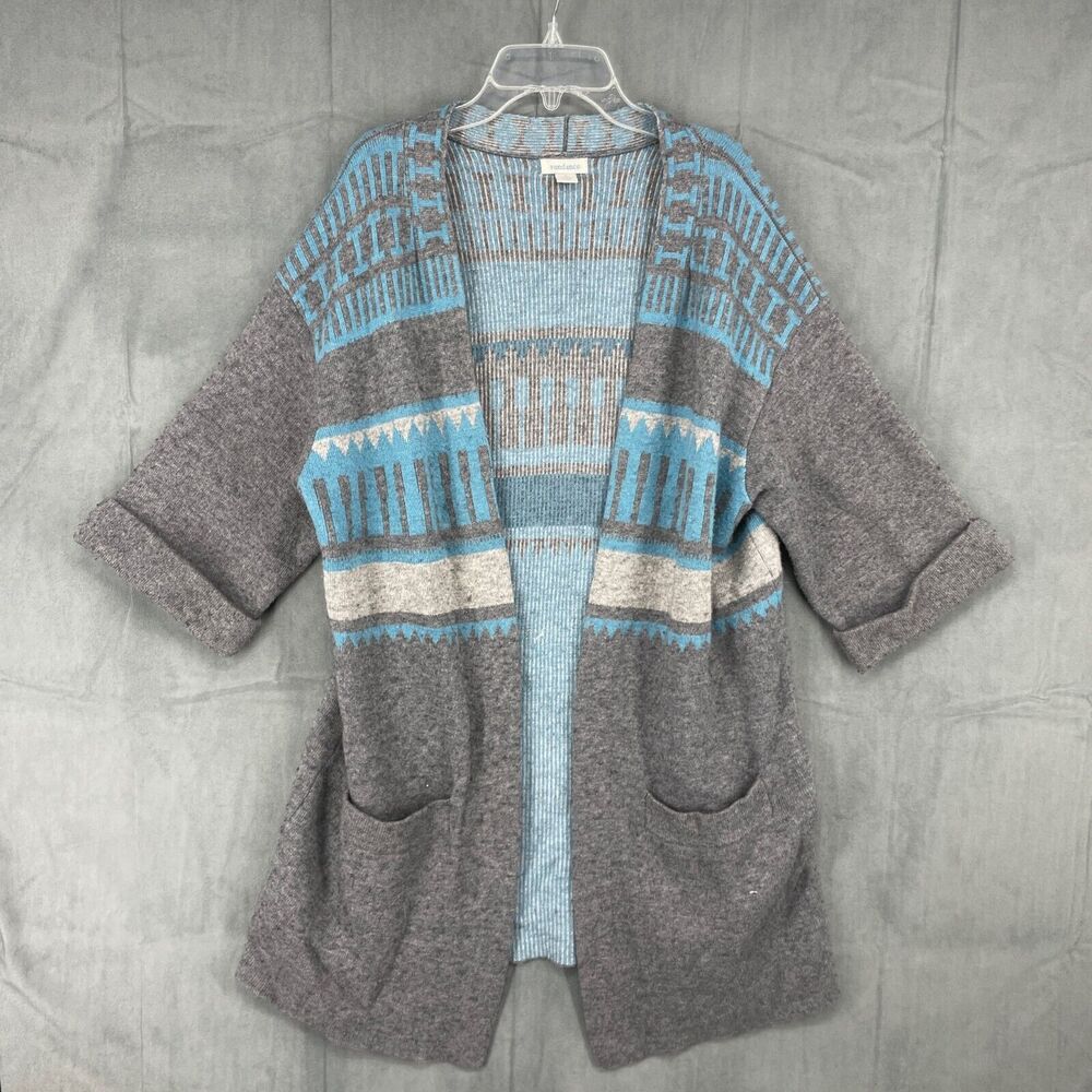 Sundace Cardigan Sweater Womens Small Gray Blue Lambswool Cashmere Knit Pockets